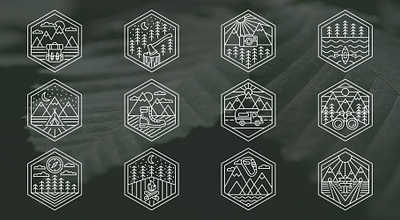 12 Nature Badges design icon icon set icons illustration ui ui design ux vector web