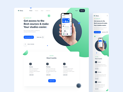 Onco - Website app colors design digital elearning elearning courses flat iphone minimal mobile responsive responsive design responsive website ui ux web web design webdesign website website design