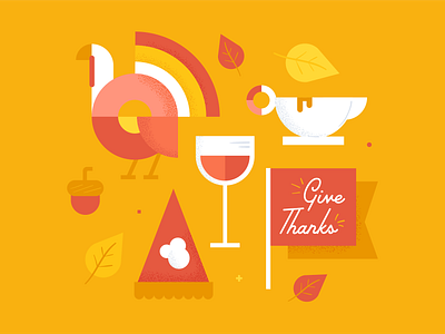 Give Thanks fall give thanks holiday illustration thanksgiving turkey