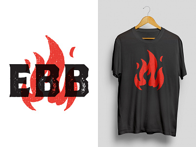 EBB Mark black branding design fire illustration logo logo design logomark mark red t shirt vector