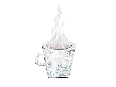 Coffee Illustration coffee cup custom digital illustration mug steam texture