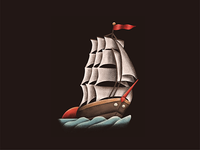 Clipper Ship clipper ship design hand drawn illustration procreate tattoo