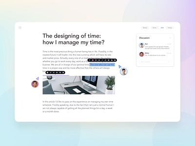 Article app article article page comments edit minimal product text ui ux web web app