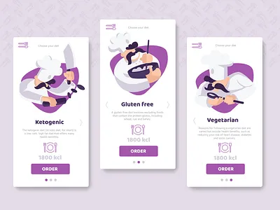 Healthly diet app app art branding clean concept design diet flat food food app icon illustration mobile ui ux vector