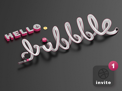 Hello Dribbble art c4d creative dark design dribbble dribbble invite game giveaway graphicdesign hello hellodribbble illustration invitation invite photoshop player ui ux