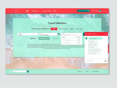Day-10 - Travel Website homepage+chat 365 daily challenge chat design home page product design travel website ui ui design uiux ux