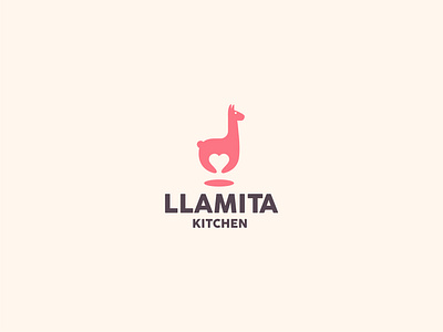 LLAMITA Kitchen Logo animal branding heart jump llama llamas llustration logo logo design logo mark minimal minimal logo minimalist