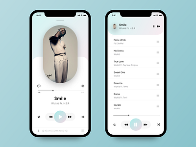 iMusic App africa app design freelance design icons minimal mobile mobile app music music player ui ux wizkid xd