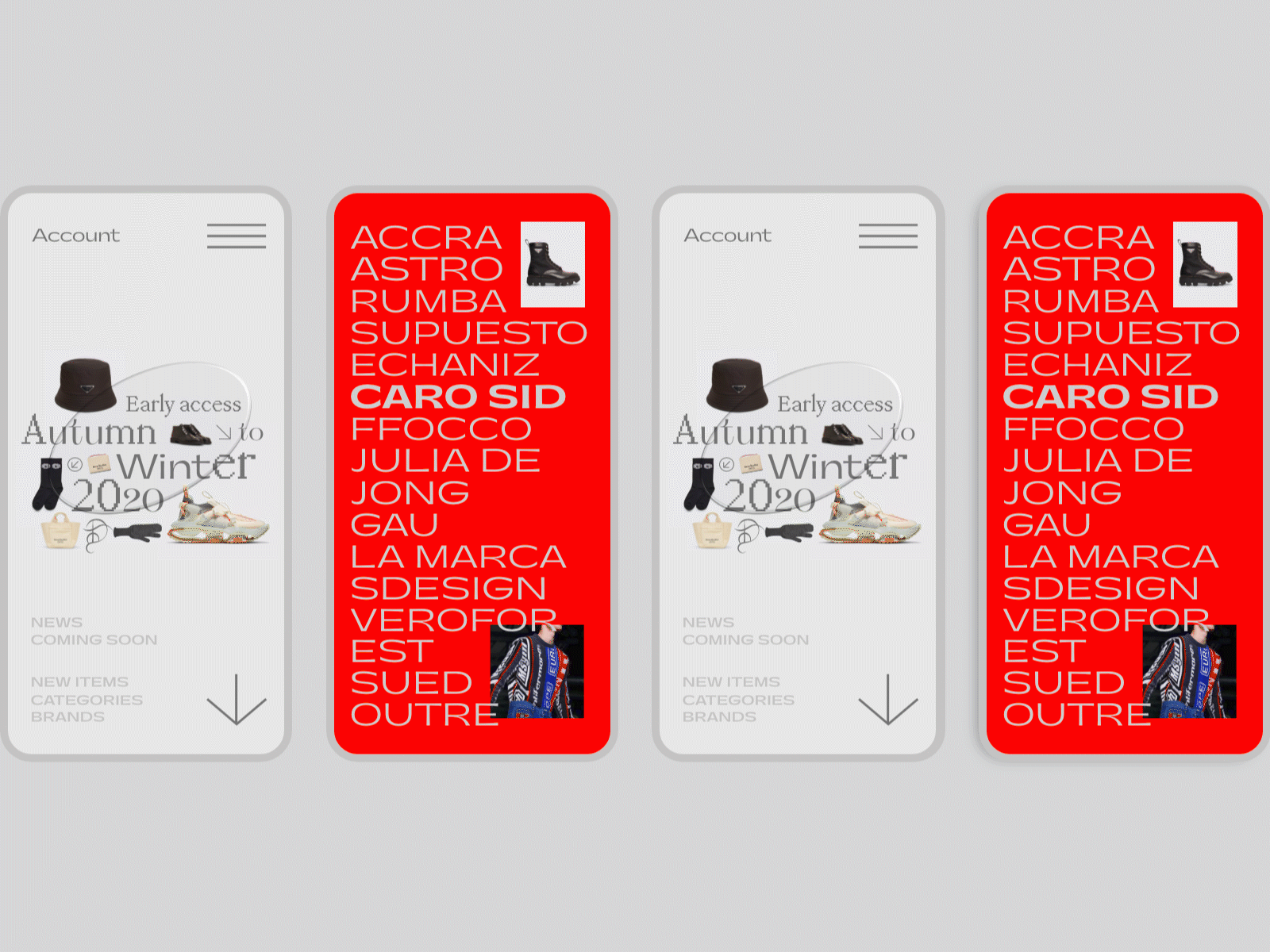 Roomie Fashion Gallery Mobile app brand branding contemporary fashion fashion brand mobile mobile app mobile website web design website