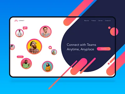 Team Connect - Landing Page adobe xd adobexd app branding design desktop landingpage landingpagedesign landingpages sketch sketch app teams teamwork ui ui ux uidesign uidesigner uidesigns ux web