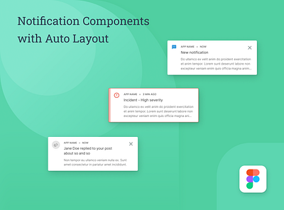 Notification Components with Auto Layout components design system figma figmadesign notification ui web web design