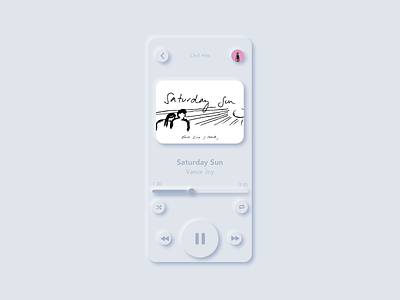 Neumorphic Music Player daily ui 009 dailyui dailyuichallenge design neomorphic neumorphic neumorphic design neumorphism neumorphism ui ui