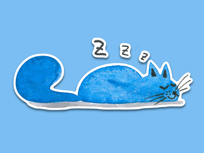 Blue Cat #7 animal illustration cartoon cartoon character cartoon illustration cat cute illustration cuteart sticker sticker design sticker pack telegram telegram sticker watercolor watercolor art watercolour
