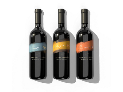 Leland Vineyards logo packaging packaging design wine bottle