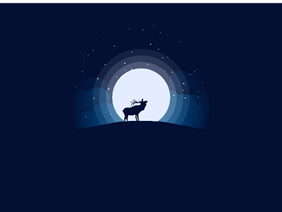 Animal Moonlight Silhouette adobe illustrator animal beginner beginner artist digital art graphic design graphic designer illustration illustrator moonlight silhouette vector art