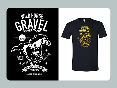 BeneskiDesign RollMassif WildHorseGravel Tshirt branding design logo merchandise design