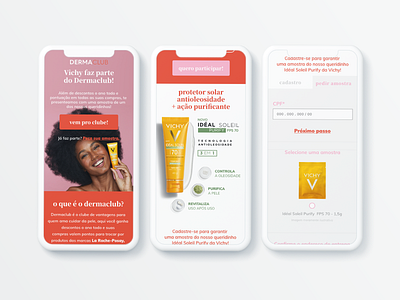 L'Oréal Dermaclub | Promo Landingpage Mobile adobe xd brazil design landing page mobile design mobile first mobile ui product product design product page site skincare ui uiux ux web