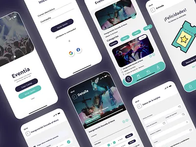 EVENTIA DESIGN UX/UI aplicacion mobile aplicación app design mobile ui mobile ui design mobile ux prototype ui ux