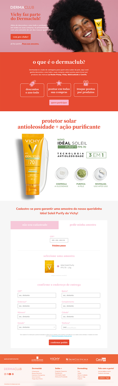 L'Oréal Dermaclub | Promo Landingpage Desktop adobe xd brazil brazilian braziliandesigner club design desktop landing page points product design product page skincare ui ux