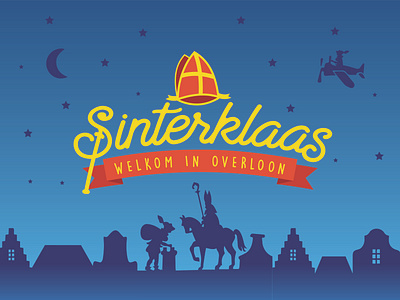 Sinterklaas / Saint Nicholas - Logo design blue children christmas design icon illustration kids logo overloon saint nicholas santa santaclaus silhouette sinterklaas typography