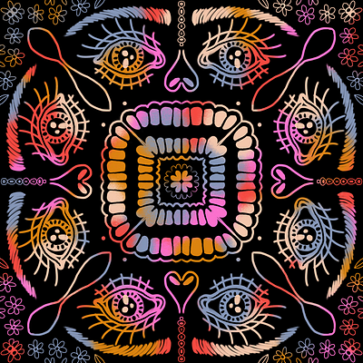 Pandemic 2020 flowers illustration mandala pandemic procreate skull symmetry