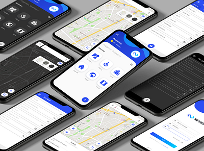 Mobile Data Collection App app design concept dark mode map mobile navigation ui