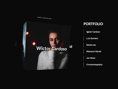 Rotating Portfolio Cube animation branding design html css javascript minimal uiux web website