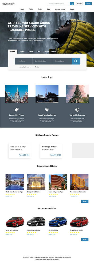 Traveler figma figma design landing page modern template ui design uidesign webdesign website