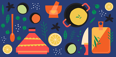 Sharebite Cuisine Card: Middle Eastern design food food illustration illustration middle eastern restaurant sharebite spices tajine