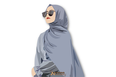 Muslimah berkacamata eyeglasses illustration illustrator muslimah vector woman woman illustration