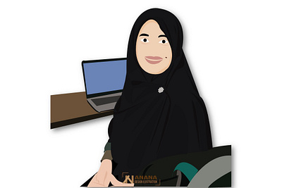 Work office illustration illustrator muslimah office office design vector woman woman illustration