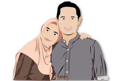 Icha dan Dude couplemuslim illustration illustrator muslimah woman woman illustration