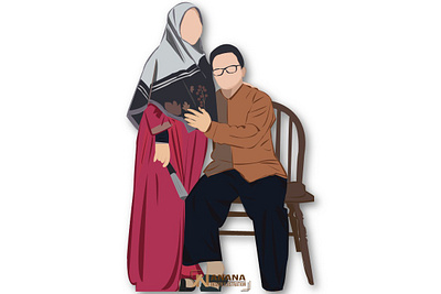 Couple Syari couple couple illustration couplegoals couplemuslim eyeglasses illustration illustrator muslimah vector