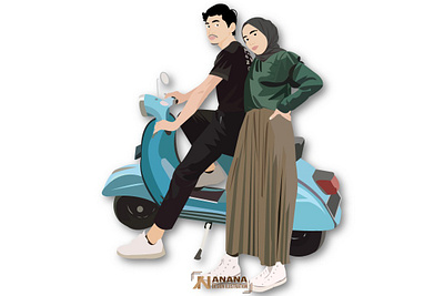 Couple Muslim couple couple illustration couplegoals couples illustration illustrator vector