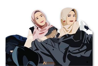 Sisterlillah couple design flat icon illustration illustrator muslimah vector woman woman illustration