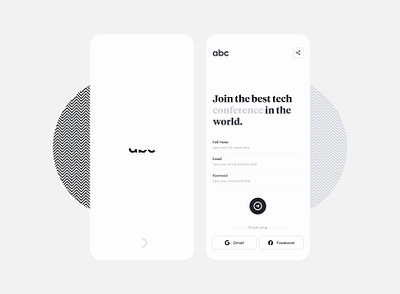 abc Tech Conference - Sign Up app conference dailyui figma interface minimal mobile app mobile app design popular tech ui uidesign ux