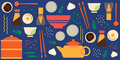 Sharebite Cuisine Card: Asian asian food design dim sum food food illustration illustration restaurant sharebite