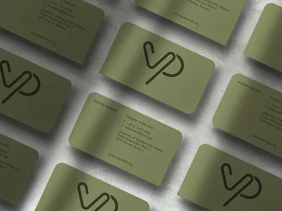 Victor Papanek branding business card graphic design logo monogram