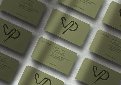 Victor Papanek branding business card graphic design logo monogram