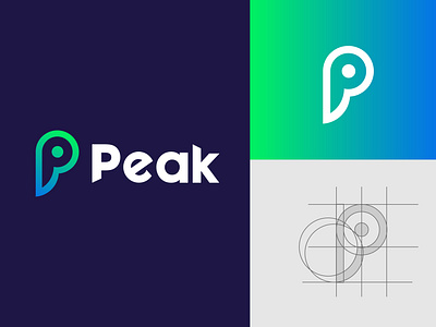 peak tech logo | P letter monogram abstract logo brand identity business logo icon design logo deisgn logo designer logotype medical design minimalist logo modern design modernism monochrome monogram logo mountain logo p letter logo peak tech logo technical technology typography