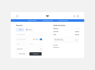 Checkout Page checkout creditcard dailyui ecommerce ecommerce design figma interface minimal popular summary ui ux webdesign