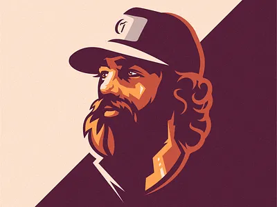 man beard logo art beard bearded man branding design esport icon identity illustration logo man mark style tshirt
