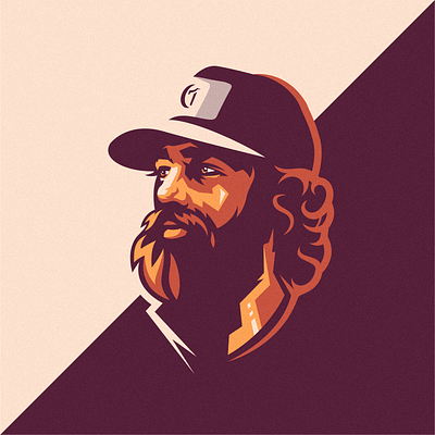 man beard logo art beard bearded man branding design esport icon identity illustration logo man mark style tshirt