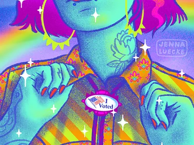 "I Voted" bolo tie design digital illustration fashion illustration illustration pattern design procreateapp rainbow