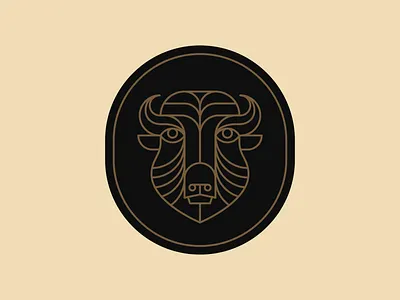 For My Love of Bison badge logo badgedesign bison design icon icon design illustration logo design logodesign monoline monoline design monoline logo vector