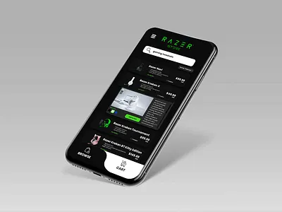 Razer Store - Mobile app branding browser design esports gaming headset mockup online razer shopping store twitch ui ux