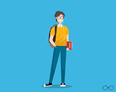Student character character design happy illustrations illustrator student
