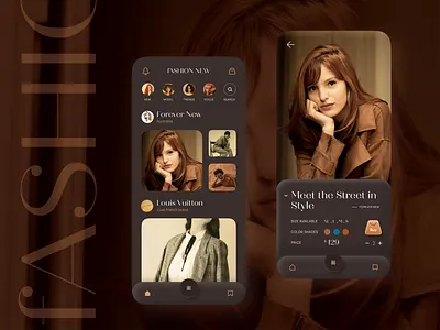 Fashion App UI app brown creative creativedreams design fashion fashion app fashion design ladyfashion minimal mobile mobile app mobile app design ui ui ux design ui design ui mobile