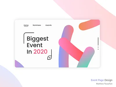 Event Website Design concept gradient illustration minimal redesign trend ui uiux web web design website website design white
