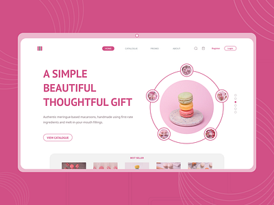 Macaroon Webite adobexd blog brand design cart catalogue clean company company profile design elegant explore food landingpage macaroon profile simple ui